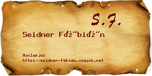 Seidner Fábián névjegykártya